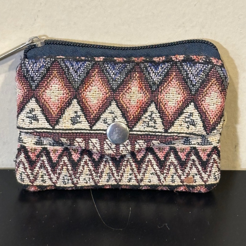 Canyon Sky Southwestern Woven Tapestry Coin Purse Geometric Zip Wallet